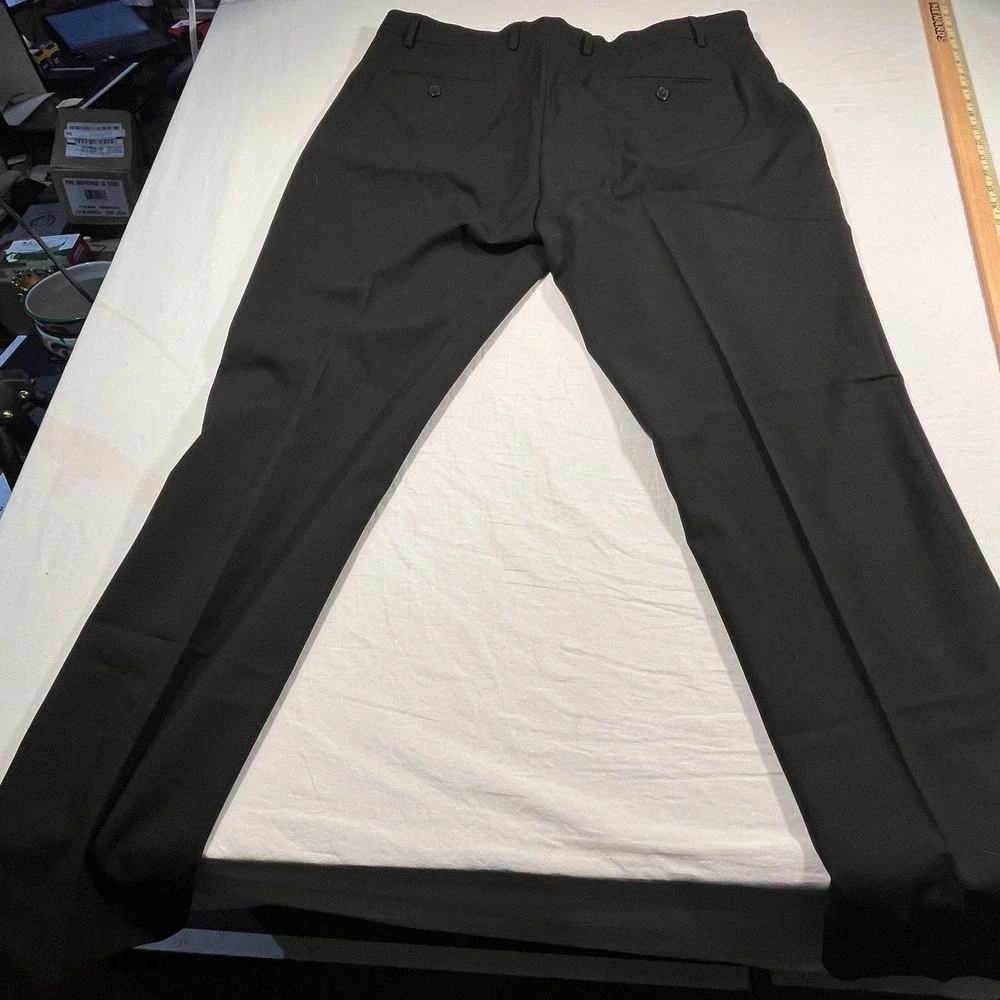 Calvin Klein Dress Pant Mens 40x30 Black‎ NEW Slim Fit Stretch